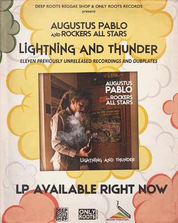 Visuel paru en décembre 2022 dans le fanzine Roots Me Roots Vol.1 à l’occasion de la sortie de l’album Augustus Pablo & Rockers All Stars - Lightning and Thunder en collaboration avec Only Roots Records (DOLP01).\\n\\n25/02/2023 16:47